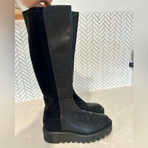 Stuart Weitzman Black Lug Boots